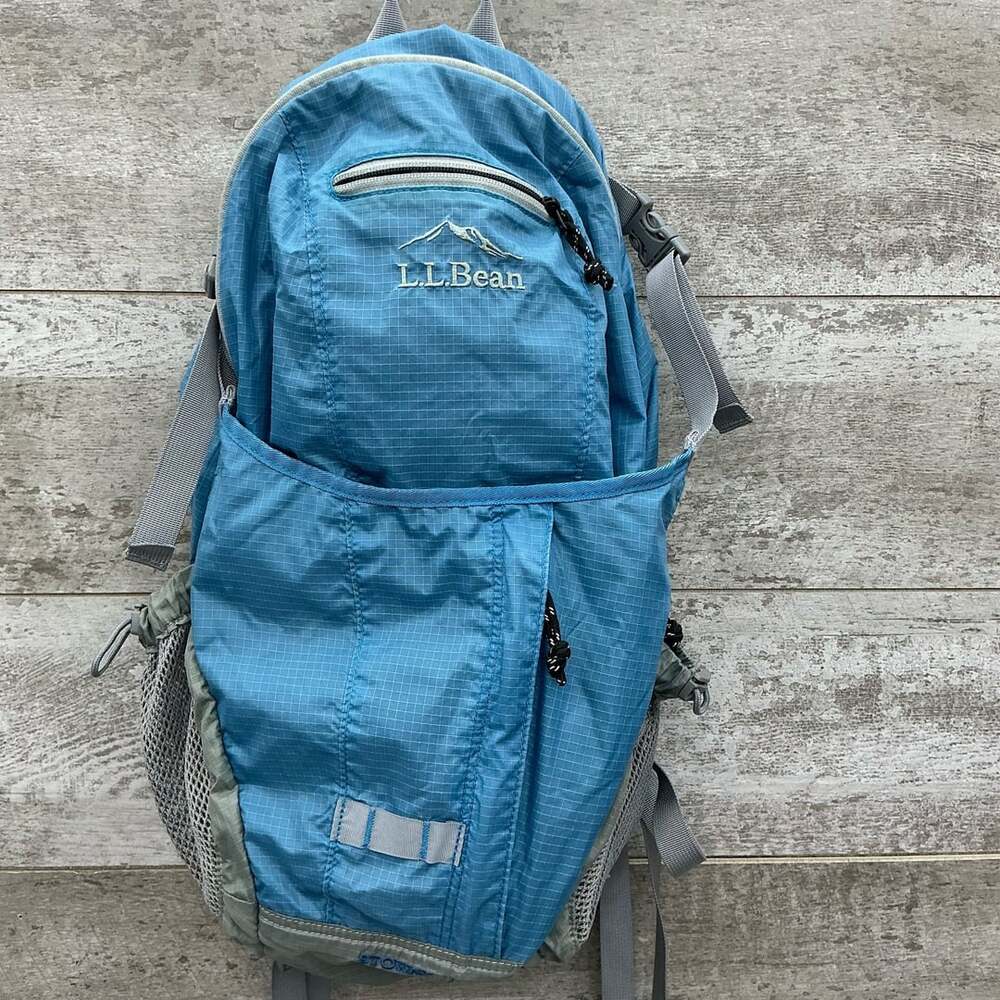LL Bean Stowaway Pack Ripstop Blue Hiking Backpack
